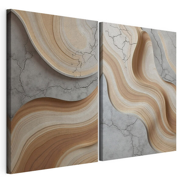 Motifs fluides dans des tons terreux Impression sur toile modulaire Motifs fluides dans des tons terreux