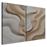 Impression sur toile modulaire Des courbes et des lignes naturelles dans des tons terreux
