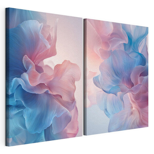 - De douces ondulations aux teintes pastel Impression sur toile modulaire - De douces ondulations aux teintes pastel