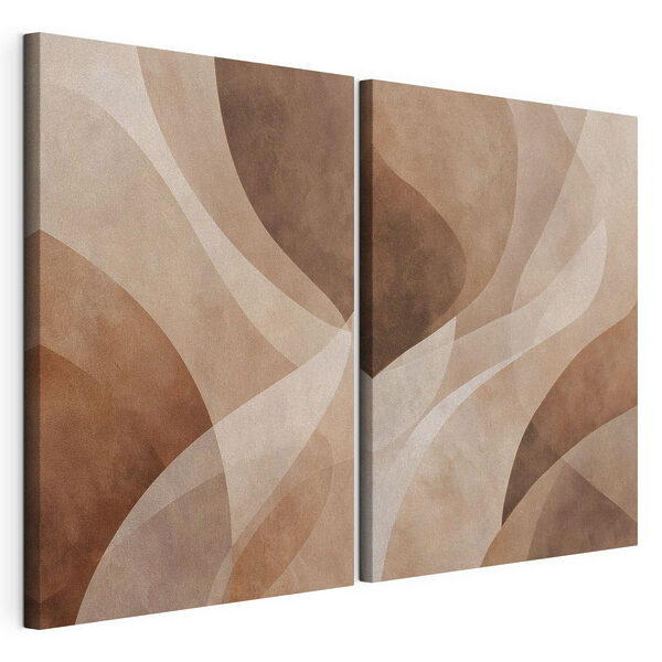 Des formes douces et fluides dans des tons chauds Impression sur toile modulaire Des formes douces et fluides dans des tons chauds