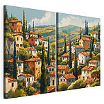 Impression sur toile modulaire Peinture représentant une ville