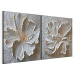 Impression sur toile modulaire Des fleurs délicates aux teintes douces