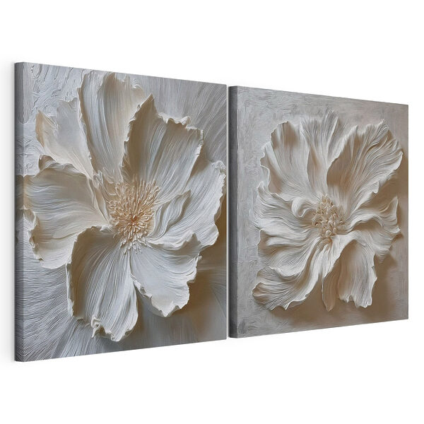 Des fleurs délicates aux teintes douces Impression sur toile modulaire Des fleurs délicates aux teintes douces