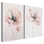 Impression sur toile modulaire Peinture représentant des fleurs sur un fond blanc