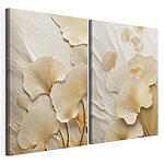 Impression sur toile modulaire Des feuilles délicates sur un fond doux