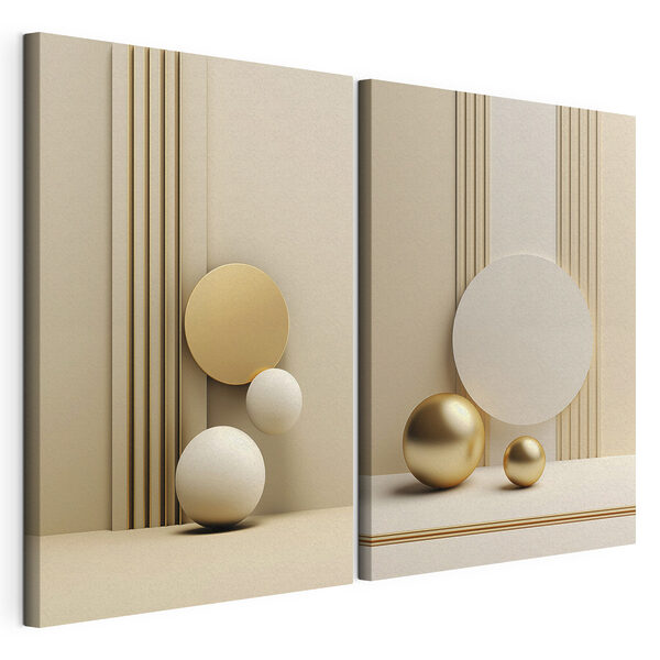 Formes abstraites aux tons doux Impression sur toile modulaire Formes abstraites aux tons doux