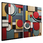 Impression sur toile modulaire Collage de formes de différentes couleurs