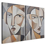 Impression sur toile modulaire Deux tableaux représentant le visage d'une femme