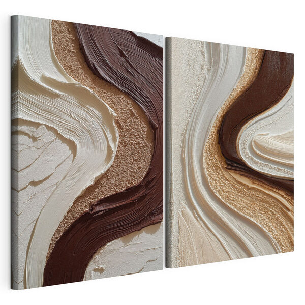 - Des nuances fluides de tons terreux Impression sur toile modulaire - Des nuances fluides de tons terreux
