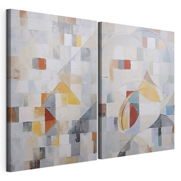 Peinture représentant deux places Impression sur toile modulaire Peinture représentant deux places