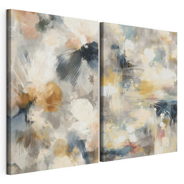 Des teintes douces dans une composition abstraite Impression sur toile modulaire Des teintes douces dans une composition abstraite