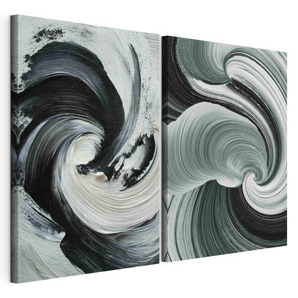 Impression sur toile modulaire Des volutes raffinées aux teintes contrastées