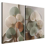 Impression sur toile modulaire Élégantes feuilles en papier aux couleurs douces