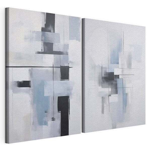 Impression sur toile modulaire Tableau représentant une œuvre d'art grise et noire