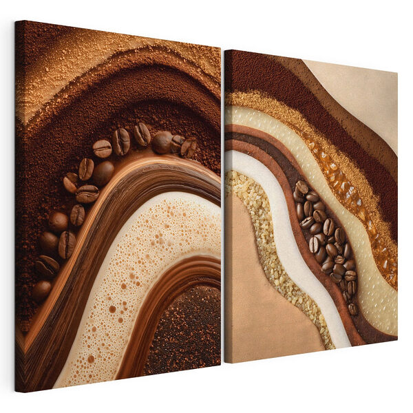 Le café et la crème se marient à merveille Impression sur toile modulaire Le café et la crème se marient à merveille