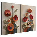 Impression sur toile modulaire Collage de fleurs