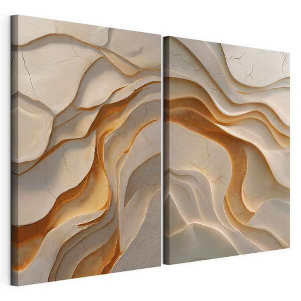 Des vagues aux motifs doux et fluides Impression sur toile modulaire Des vagues aux motifs doux et fluides
