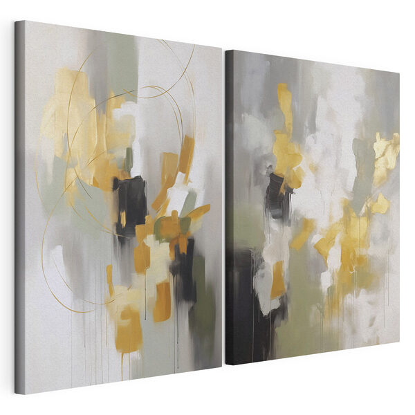 Formes abstraites aux couleurs sobres Impression sur toile modulaire Formes abstraites aux couleurs sobres