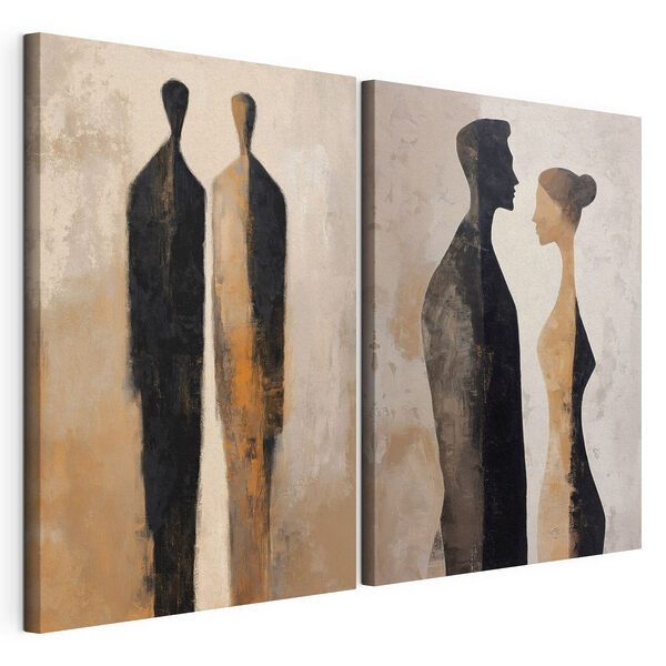 Deux personnes qui se regardent Impression sur toile modulaire Deux personnes qui se regardent