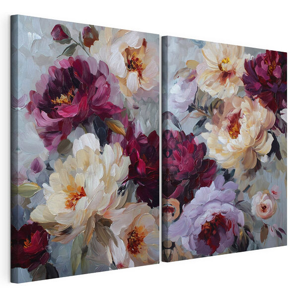Impression sur toile modulaire Une beauté épanouie aux couleurs douces