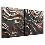 Impression sur toile modulaire Des motifs fluides aux teintes douces