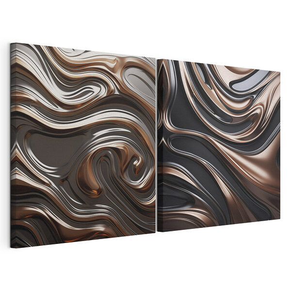 Des motifs fluides aux teintes douces Impression sur toile modulaire Des motifs fluides aux teintes douces