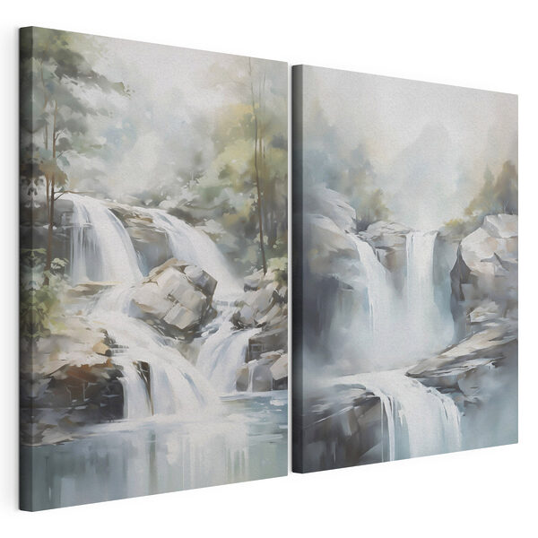 Peinture représentant une cascade Impression sur toile modulaire Peinture représentant une cascade