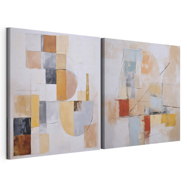 Deux tableaux de couleurs différentes Impression sur toile modulaire Deux tableaux de couleurs différentes
