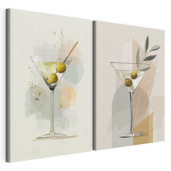 Impression sur toile modulaire Deux verres de couleurs différentes