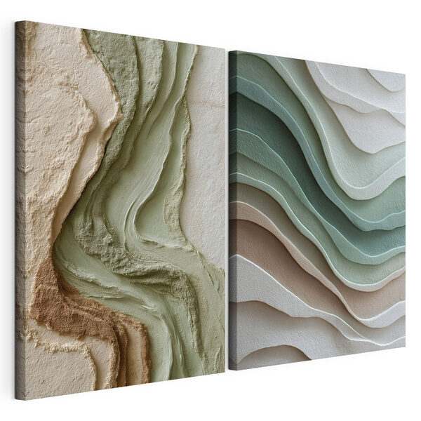 Des nuances naturelles aux couleurs apaisantes Impression sur toile modulaire Des nuances naturelles aux couleurs apaisantes
