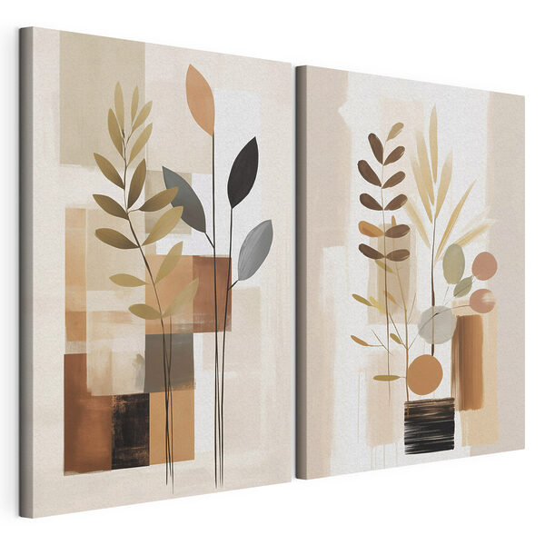 Peinture représentant des plantes et des places Impression sur toile modulaire Peinture représentant des plantes et des places
