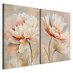 Impression sur toile modulaire Des fleurs gracieuses aux teintes douces