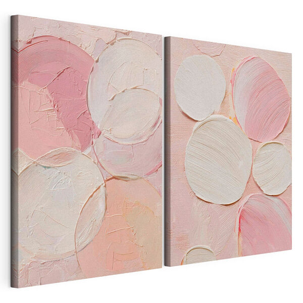 Formes abstraites dans des tons pastel doux Impression sur toile modulaire Formes abstraites dans des tons pastel doux