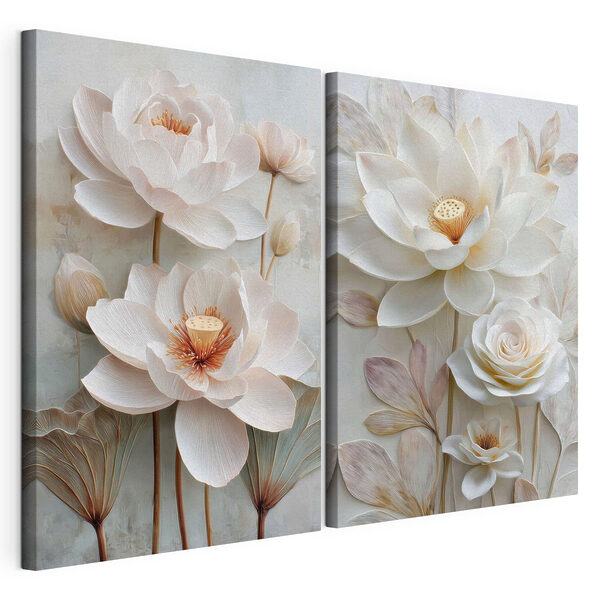 Impression sur toile modulaire Collage de fleurs