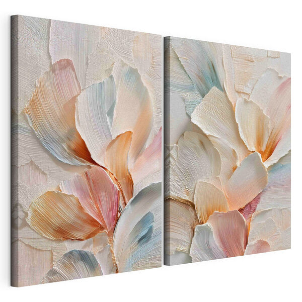 Des pétales délicats aux couleurs douces Impression sur toile modulaire Des pétales délicats aux couleurs douces