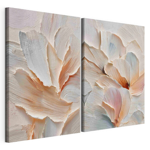 Des pétales délicats aux teintes douces Impression sur toile modulaire Des pétales délicats aux teintes douces
