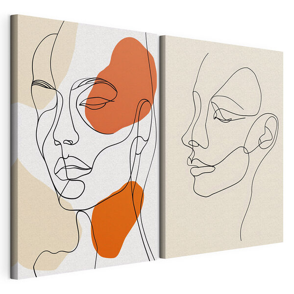 Dessin représentant le visage d'une femme Impression sur toile modulaire Dessin représentant le visage d'une femme