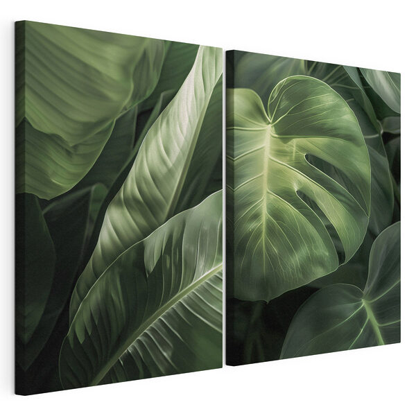 Impression sur toile modulaire Zoom sur l'harmonie verdoyante de la nature