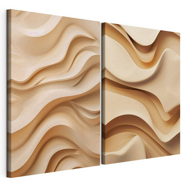 Impression sur toile modulaire Des courbes fluides dans des tons chauds