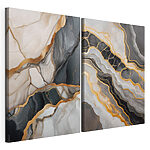 Impression sur toile modulaire Des motifs fluides et élégants se marient harmonieusement aux couleurs
