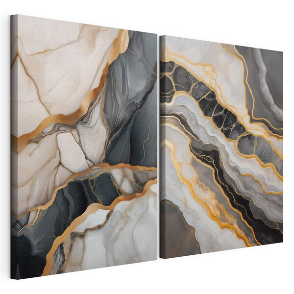 Des motifs fluides et élégants se marient harmonieusement aux couleurs Impression sur toile modulaire Des motifs fluides et élégants se marient harmonieusement aux couleurs