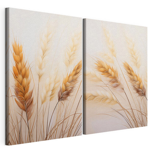Impression sur toile modulaire Des graminées élégantes aux teintes chaudes