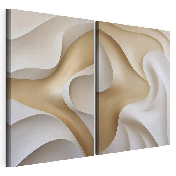 Des courbes fluides dans des tons doux Impression sur toile modulaire Des courbes fluides dans des tons doux