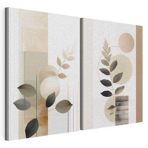 Des teintes douces et des formes naturelles s'harmonisent Impression sur toile modulaire Des teintes douces et des formes naturelles s'harmonisent