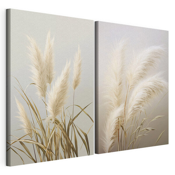 Des herbes aux teintes apaisantes Impression sur toile modulaire Des herbes aux teintes apaisantes