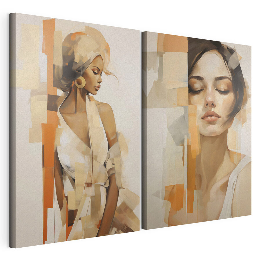Tableau modulaire Collage représentant une femme (UGS : m30318) Tableau modulaire Collage représentant une femme (UGS : m30318)