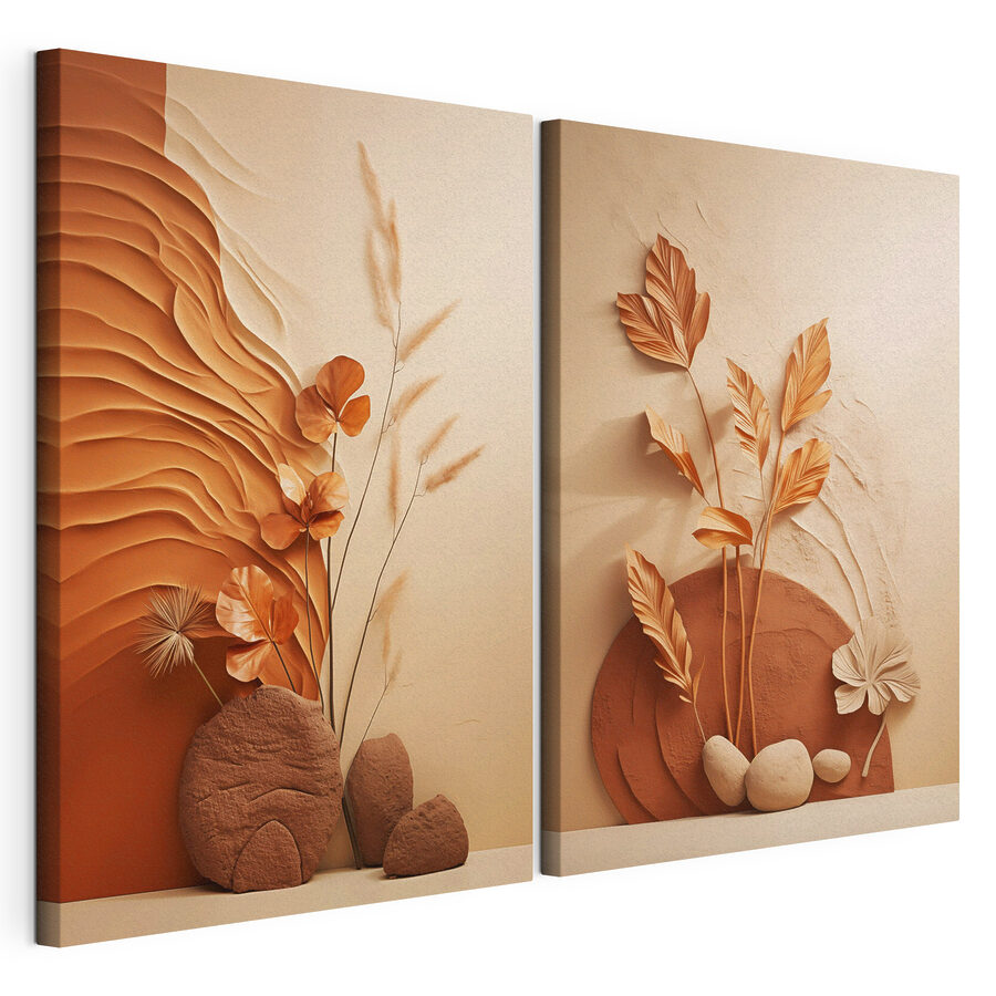 Tableau modulaire Des formes élégantes aux teintes chaudes (UGS : m30320)