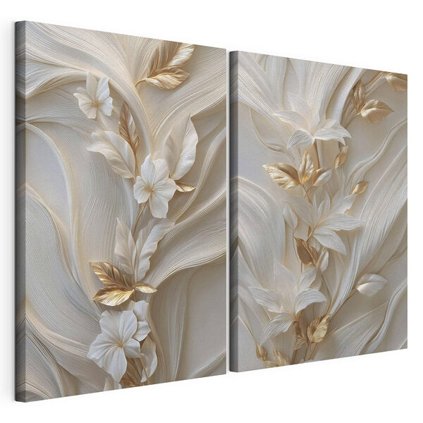Les motifs fluides de l'élégance de la nature Impression sur toile modulaire Les motifs fluides de l'élégance de la nature