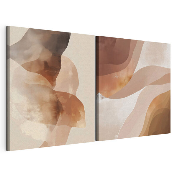 Des teintes douces se fondent dans des motifs fluides Impression sur toile modulaire Des teintes douces se fondent dans des motifs fluides