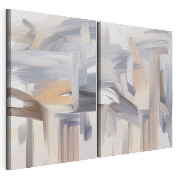 Des teintes douces se fondent dans une harmonie abstraite Impression sur toile modulaire Des teintes douces se fondent dans une harmonie abstraite